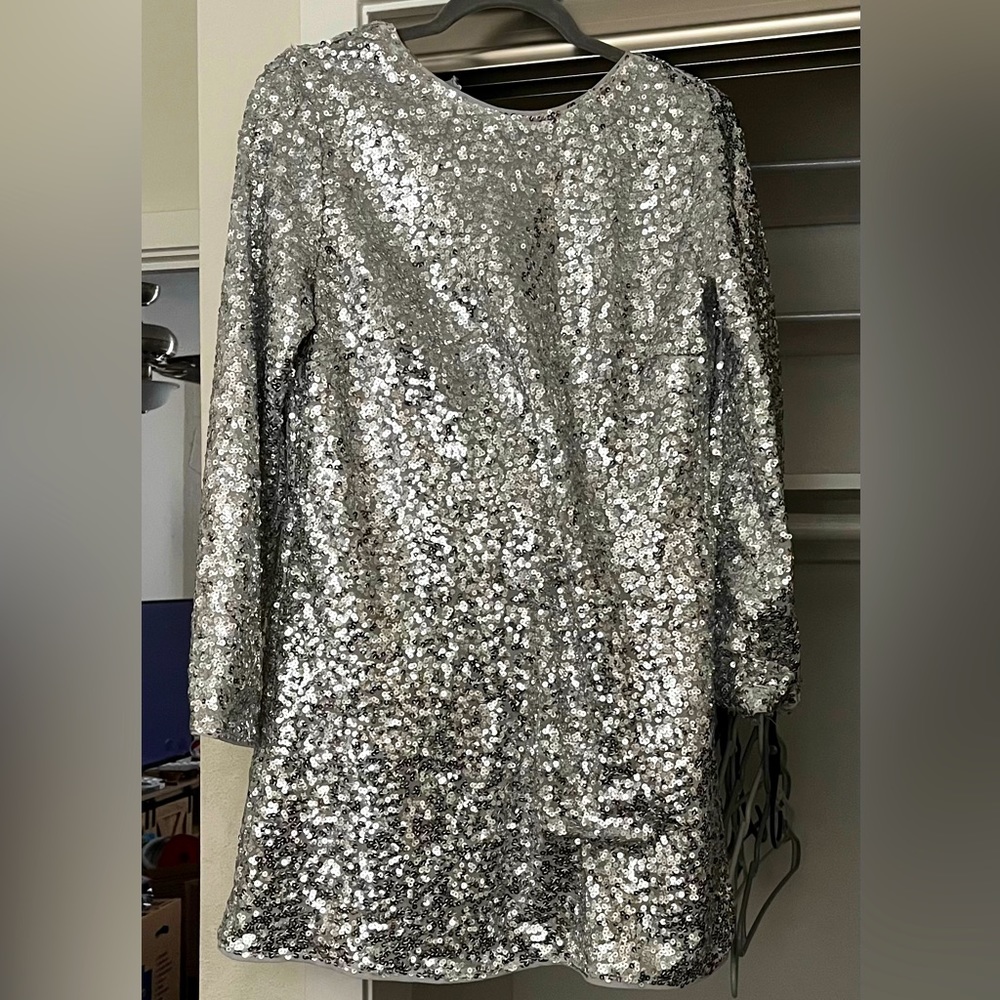 Silver Sequin Mini Dress